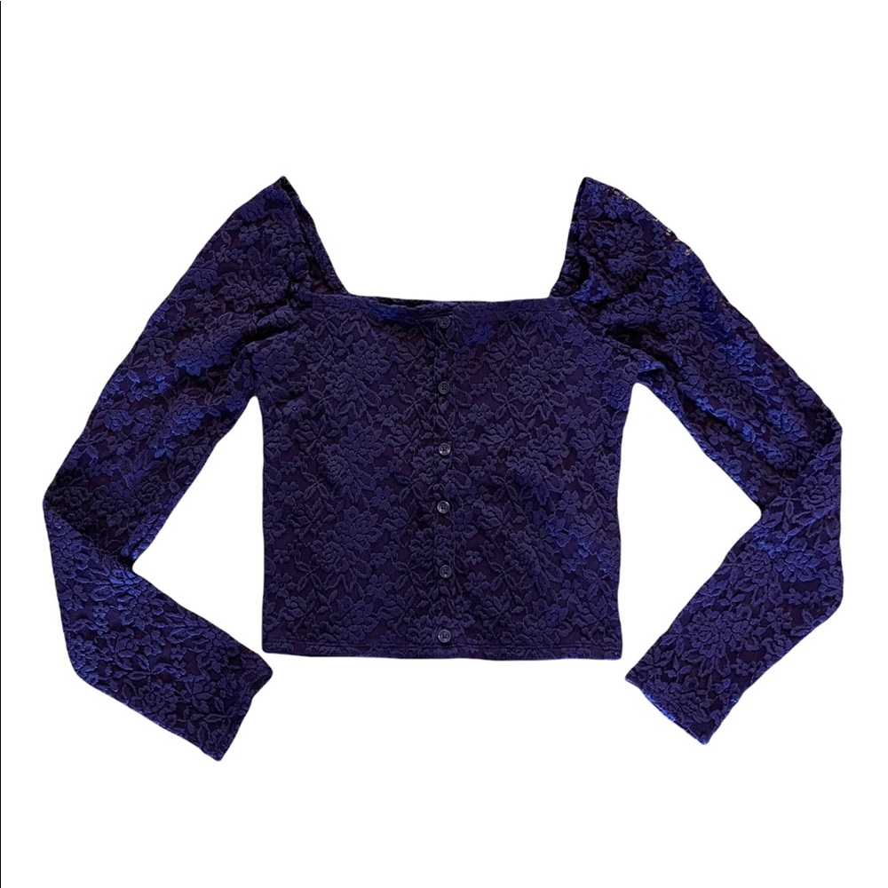 Abercrombie & Fitch Plum Purple Lace Crop Top Size S